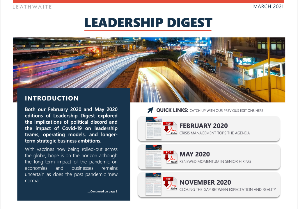 Cover for Leadership Digest March issue