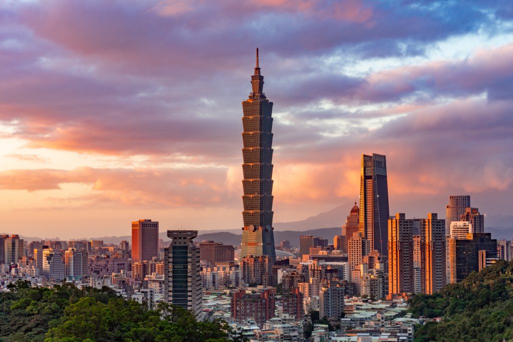 City skyline with skyscrapers