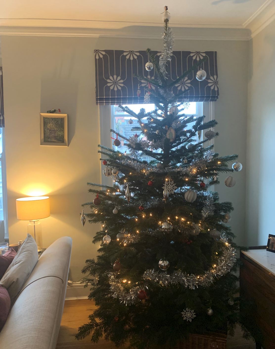 Photo of a Christmas tree in the home of Rosie Gibson.