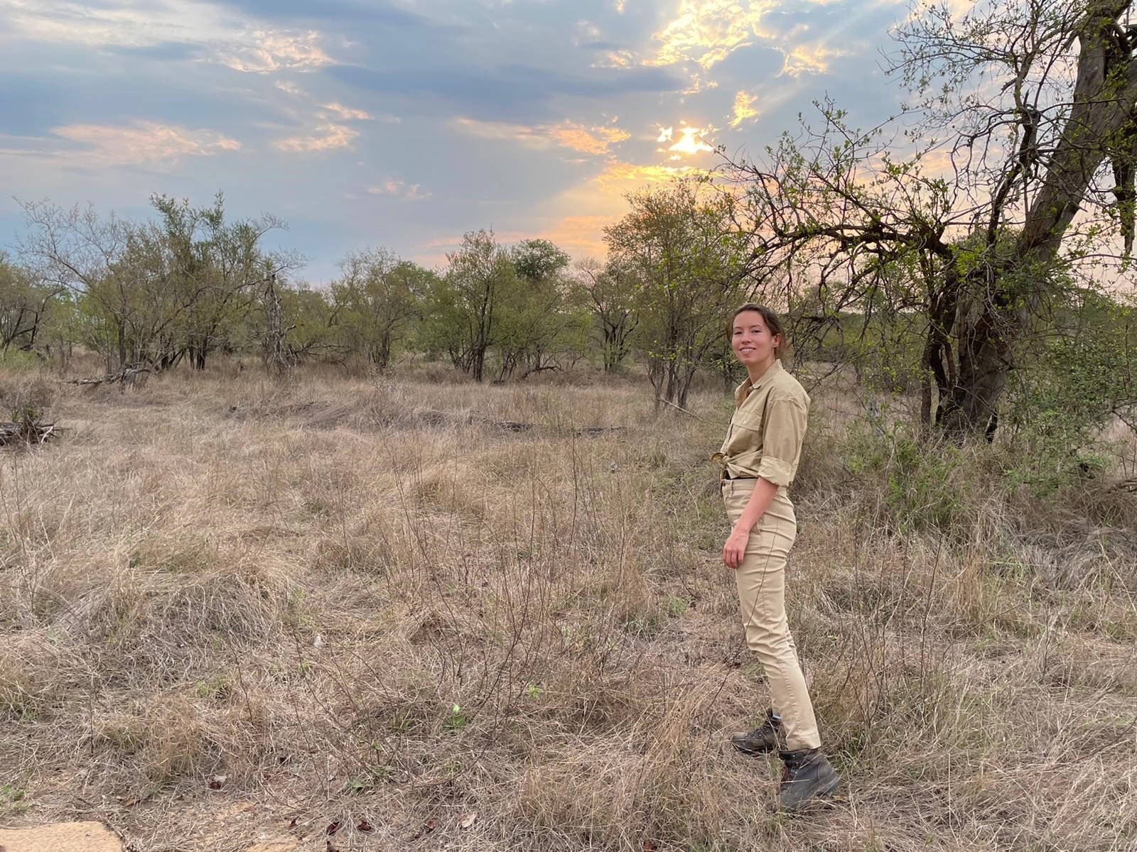 Photo of Rosie Gibson in the South African Wild.