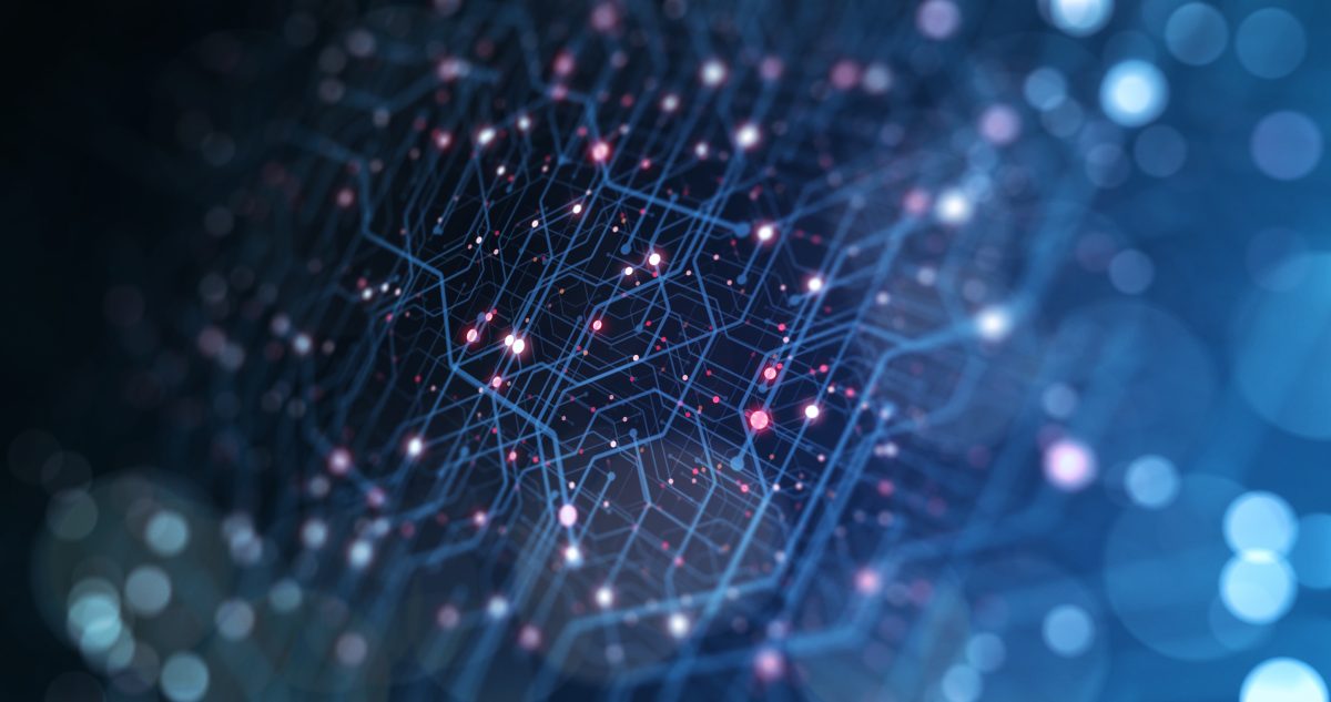 blue Futuristic image of connecting lines