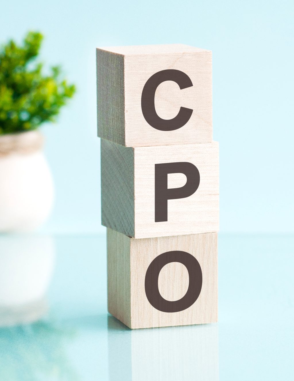 the letters CPO on wooden blocks