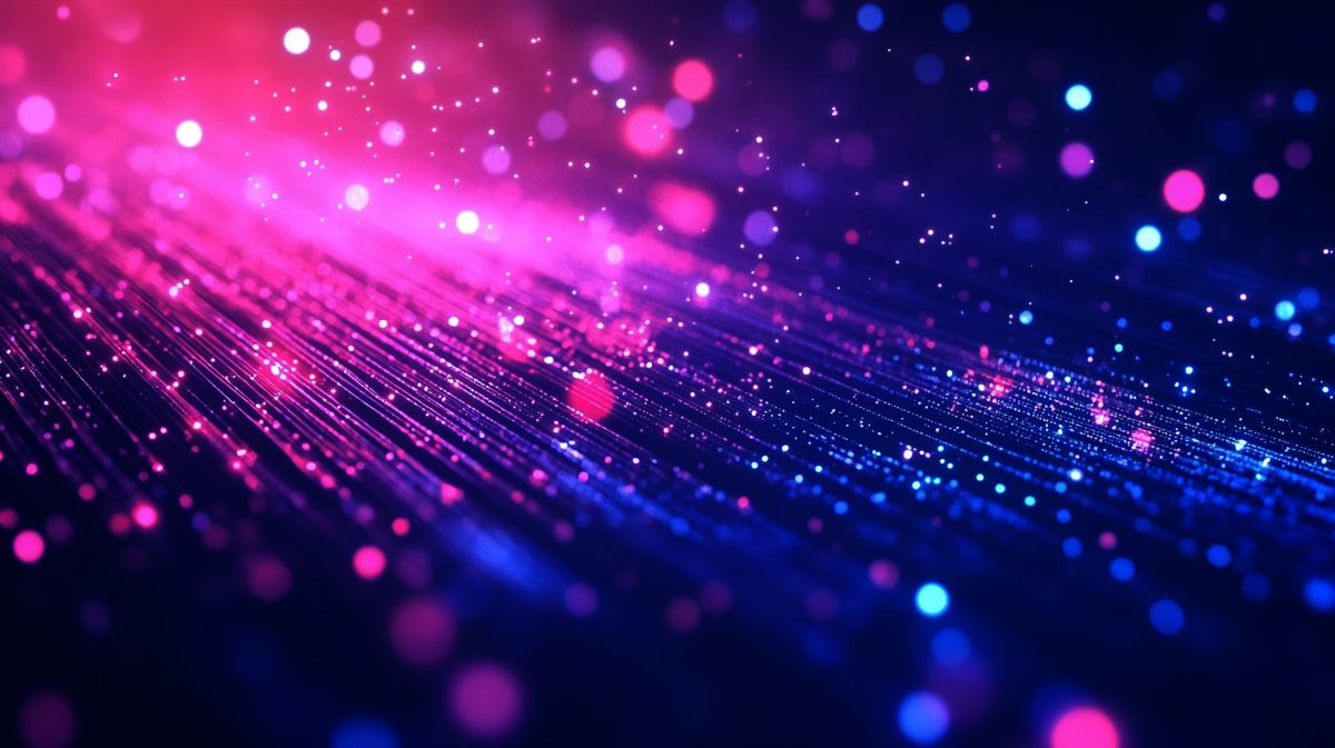 Abstract linear fiber optics cable technology futuristic background