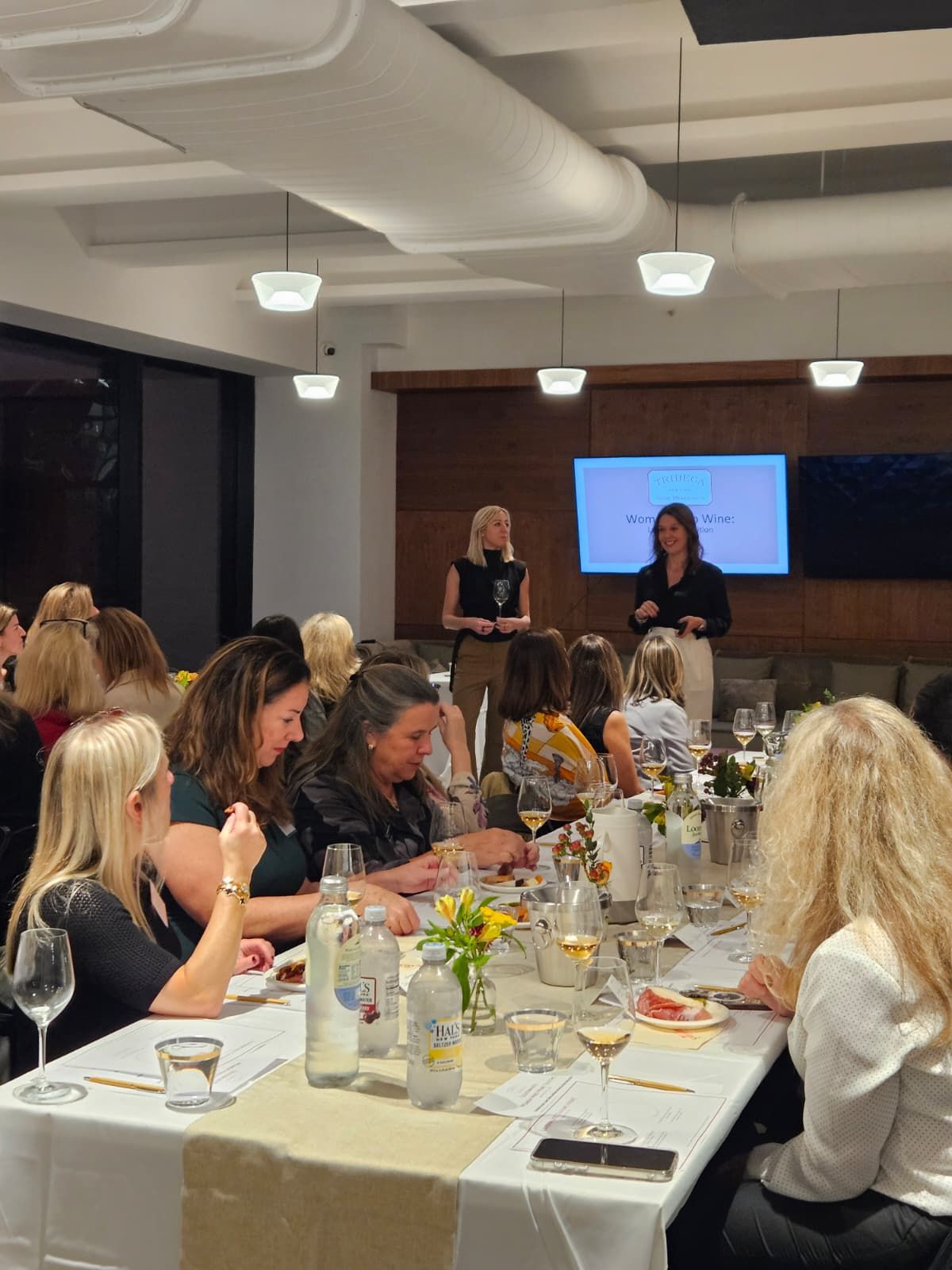 image of women watching leathwaite's Emmeline Kuhn talk